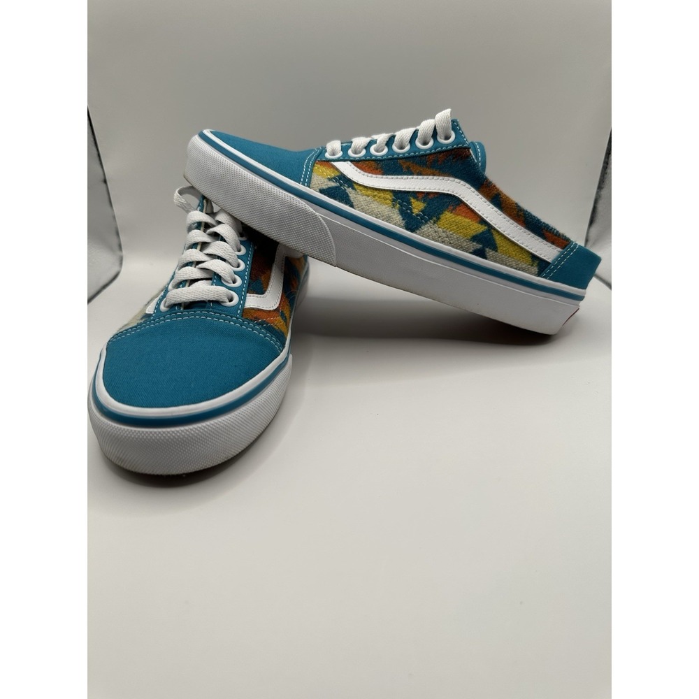 Rare VANS All Nations Skate Jam Pendleton Mules Slip Ons Women's Sz 7